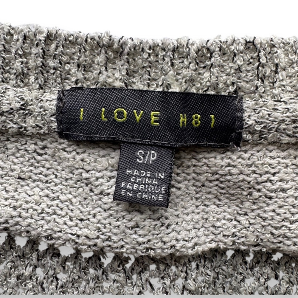 I LOVE H81 FOREVER 21 gray open knit sweater lightweight striped pullover - Picture 5 of 9